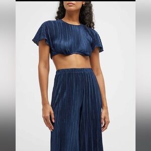 Onia Plisse Underwire Top & Pull On Pant - L